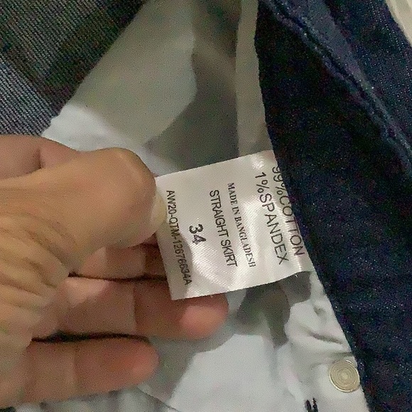 Mast and Barbour women’s dark denim jean pencil straight skirt size 34 - Picture 5 of 7